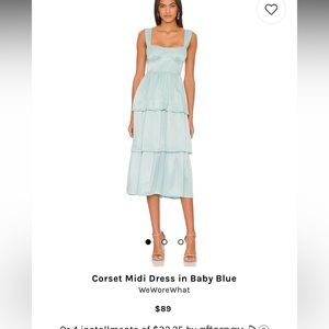 Gorgeous WeWoreWhat NWT Corset Dress in Baby Blue. Size XL.